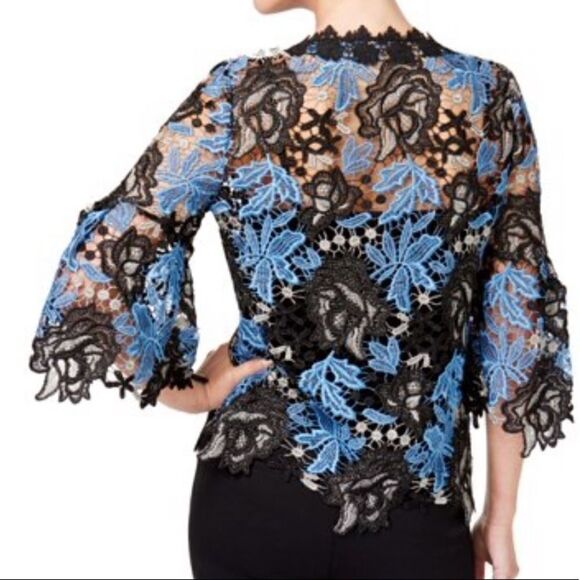 𝅺KOBI Halperin Lynn Embroidered Lace Bell Sleeve Blouse Size M - Picture 14 of 14